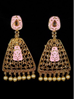 Reverse Ad Earrings With Meenakari Work